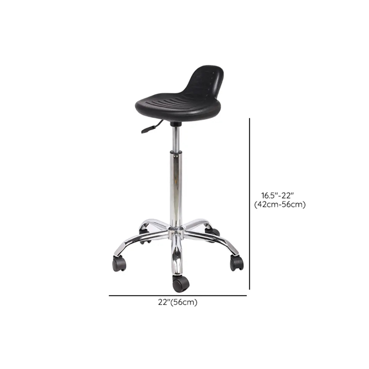 Modern Black Alloy Low Back Office Stool with Casters Image - 26