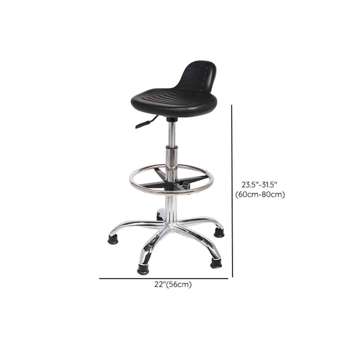 Modern Black Alloy Low Back Office Stool with Casters Image - 27