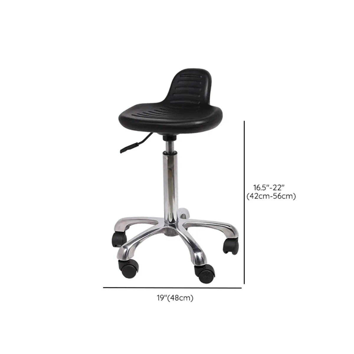 Modern Black Alloy Low Back Office Stool with Casters Image - 30