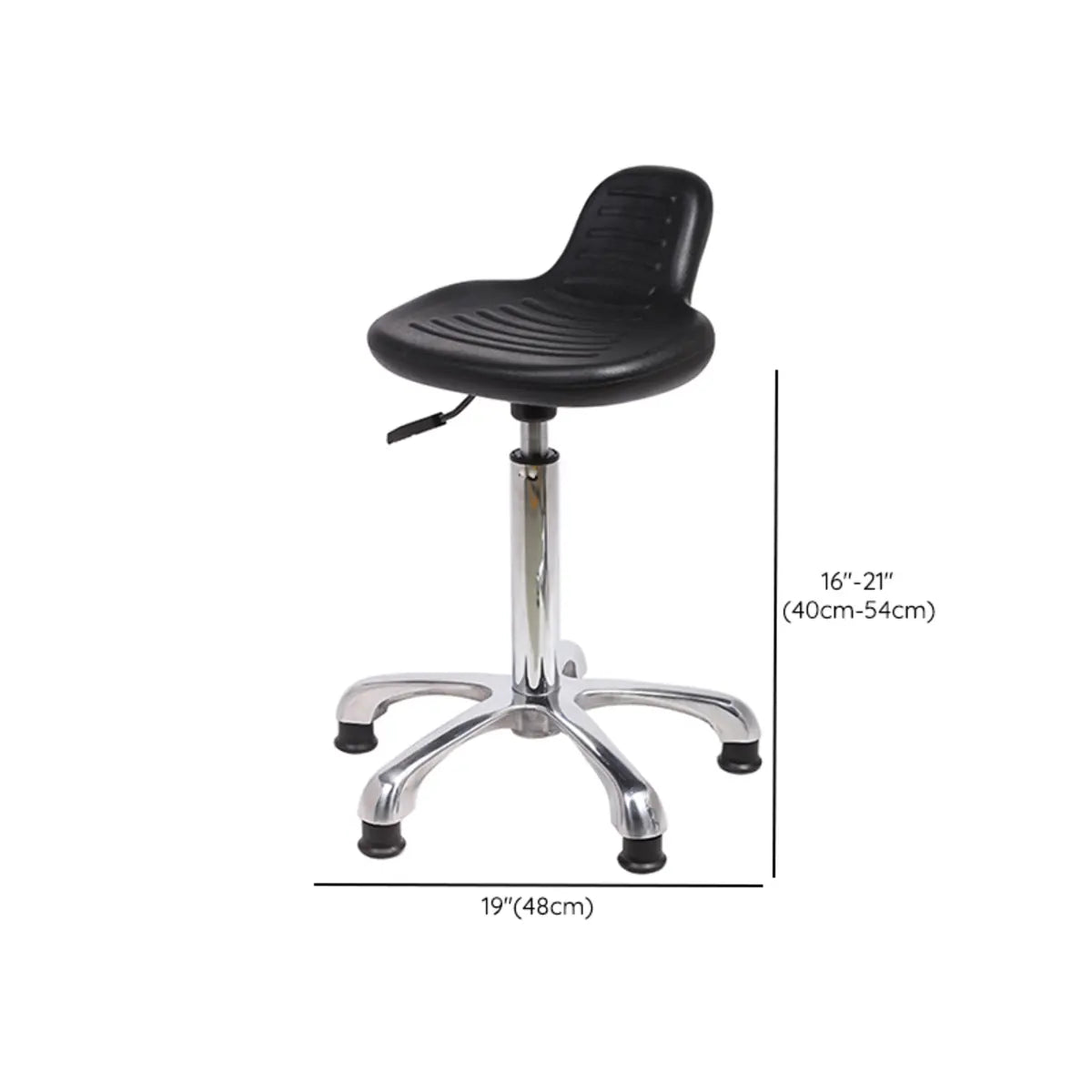 Modern Black Alloy Low Back Office Stool with Casters Image - 32