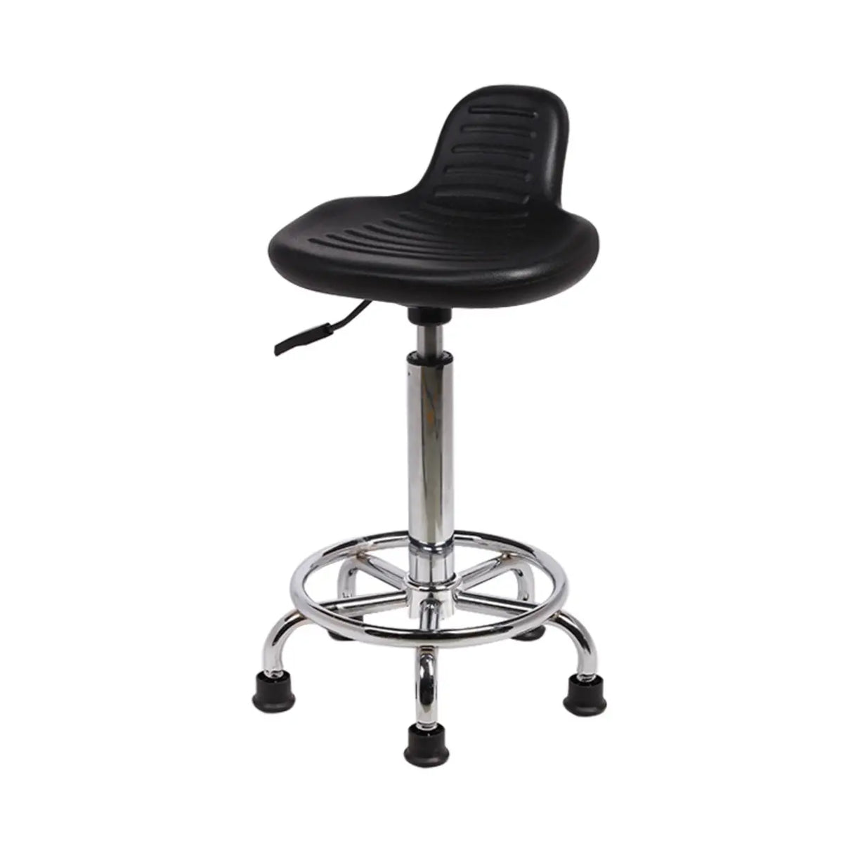 Modern Black Alloy Low Back Office Stool with Casters Image - 5