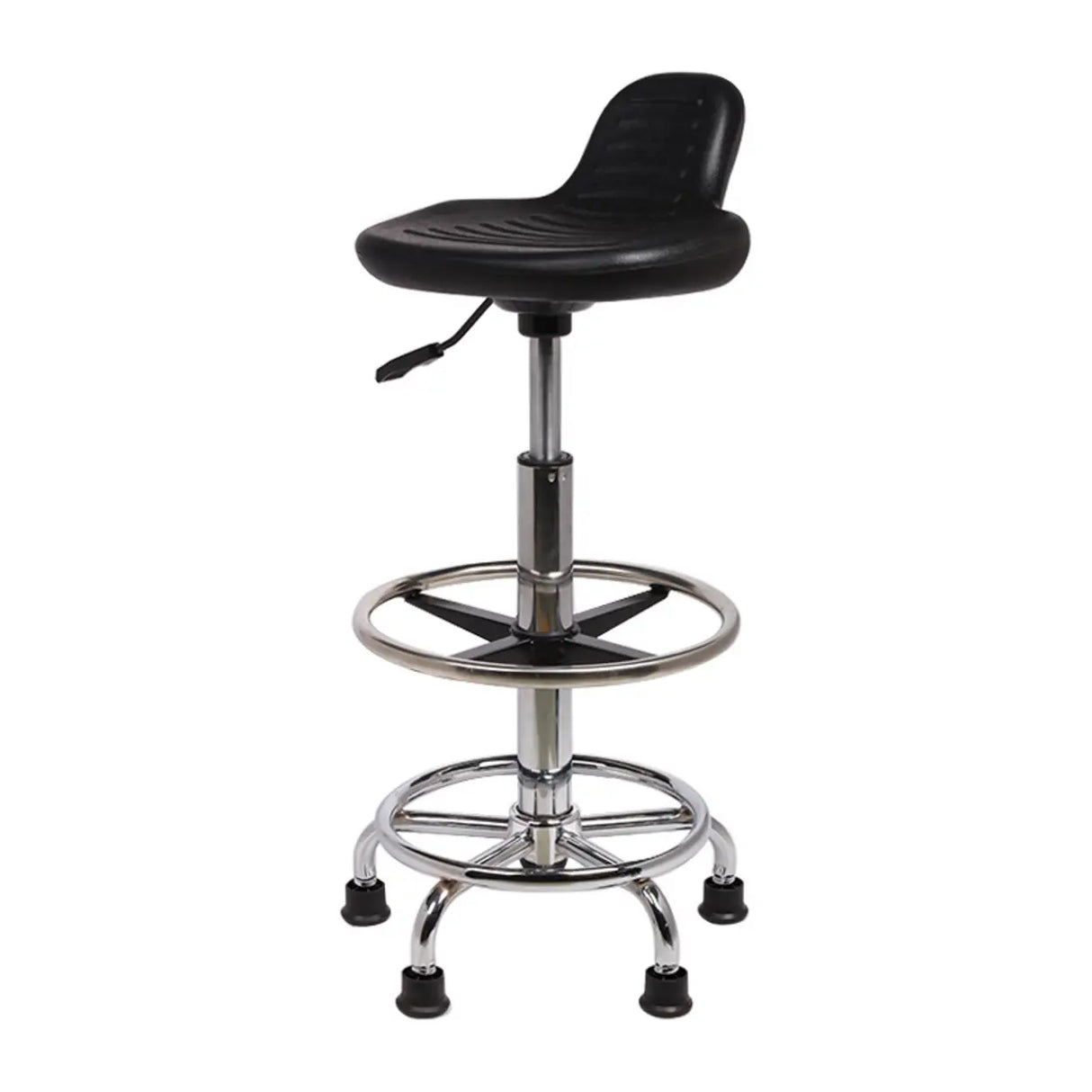 Modern Black Alloy Low Back Office Stool with Casters Image - 9