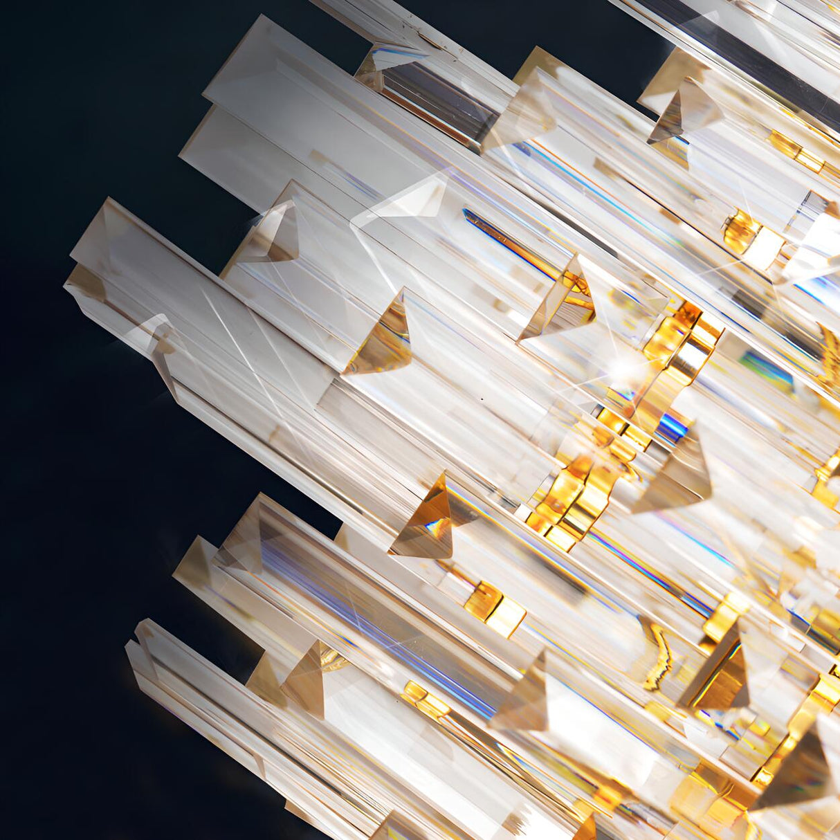 Modern Black and Clear Crystal Tiered Chandelier Image - 10