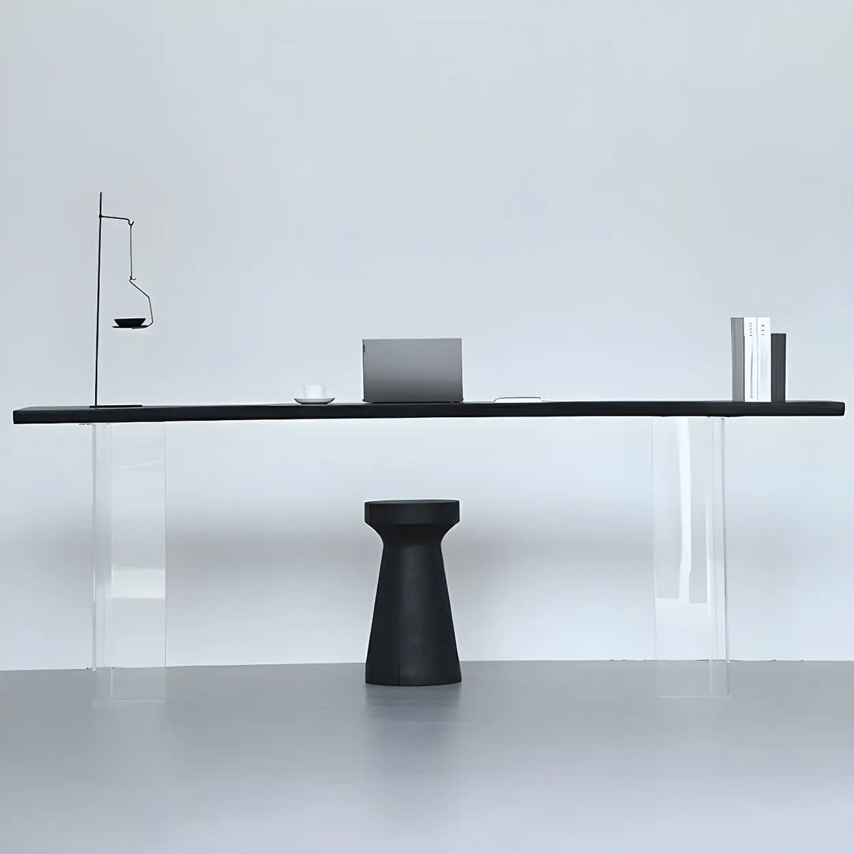 Modern Black and White Minimalist Counter Height Bar Table Image - 1