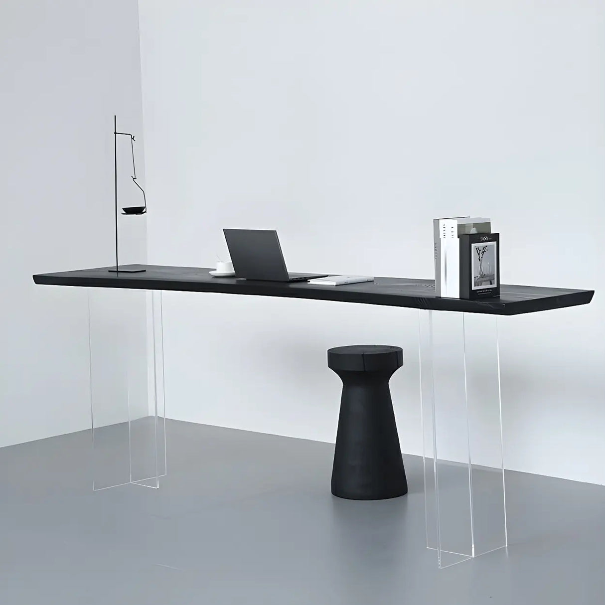 Modern Black and White Minimalist Counter Height Bar Table Image - 2