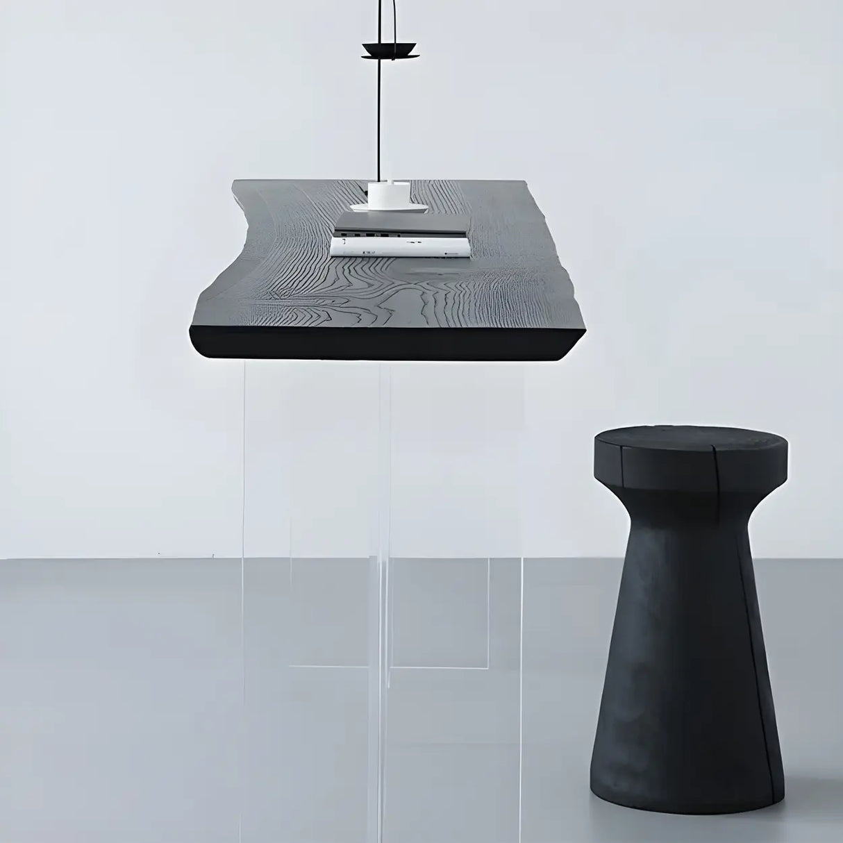 Modern Black and White Minimalist Counter Height Bar Table Image - 4