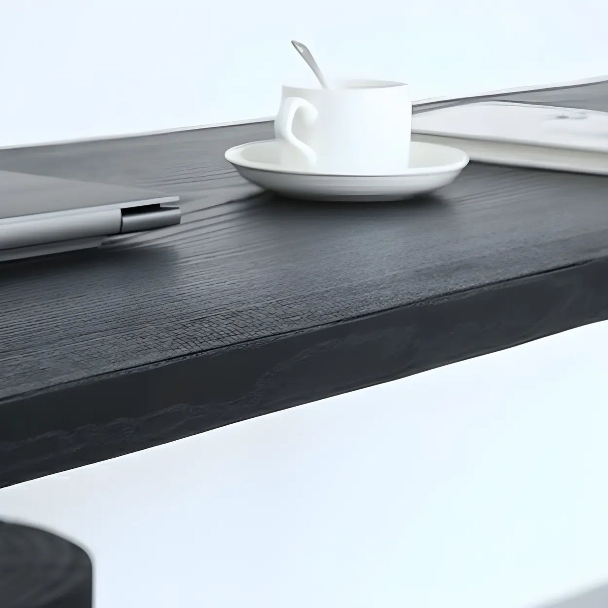 Modern Black and White Minimalist Counter Height Bar Table Image - 7