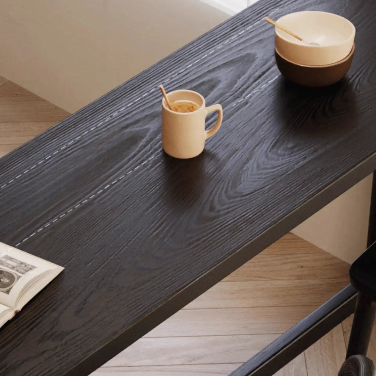 Modern Black Bar Table Set with 2 Stools for Small Spaces Image - 5