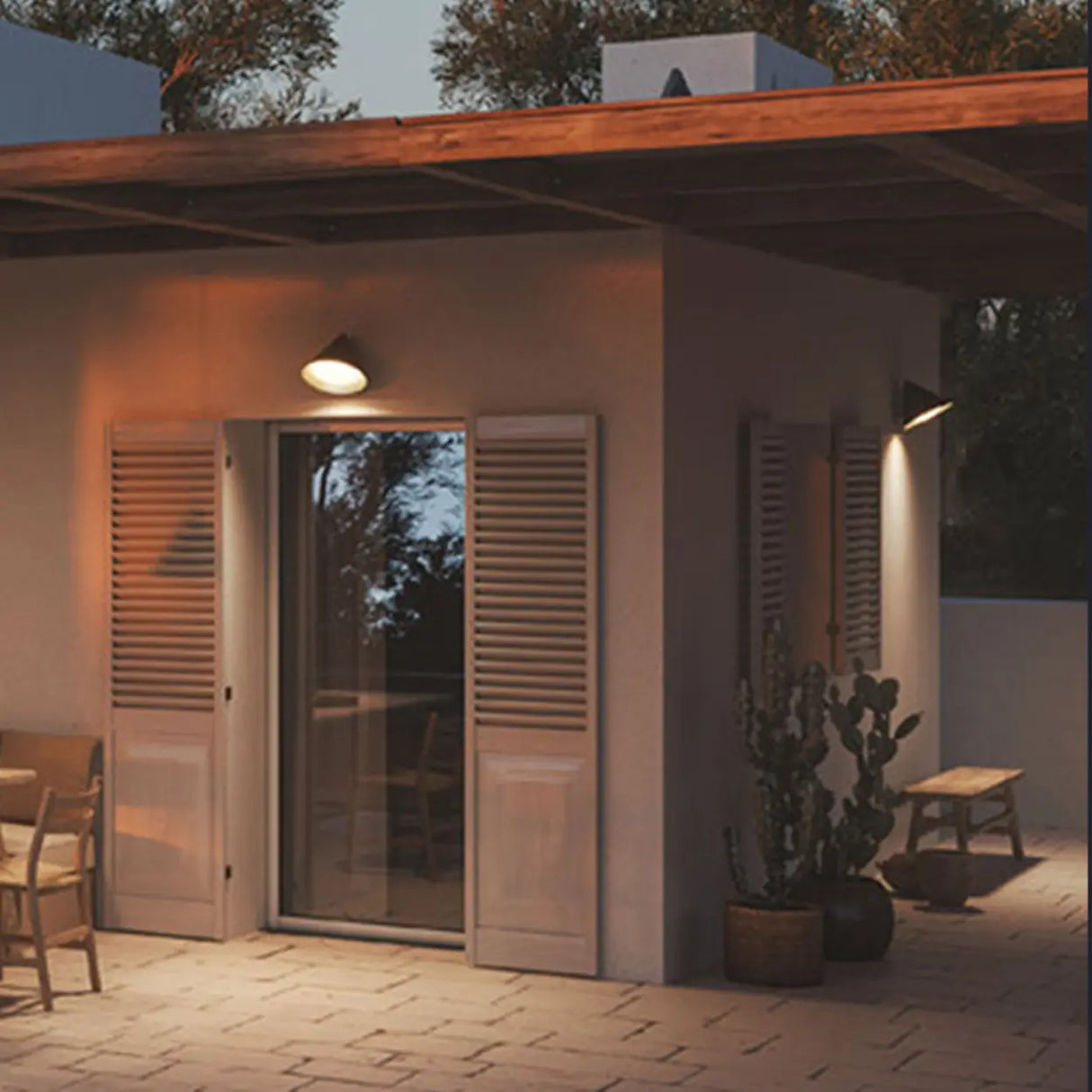 Modern Black Cone Metal Exterior LED Wall Sconce Image - 11