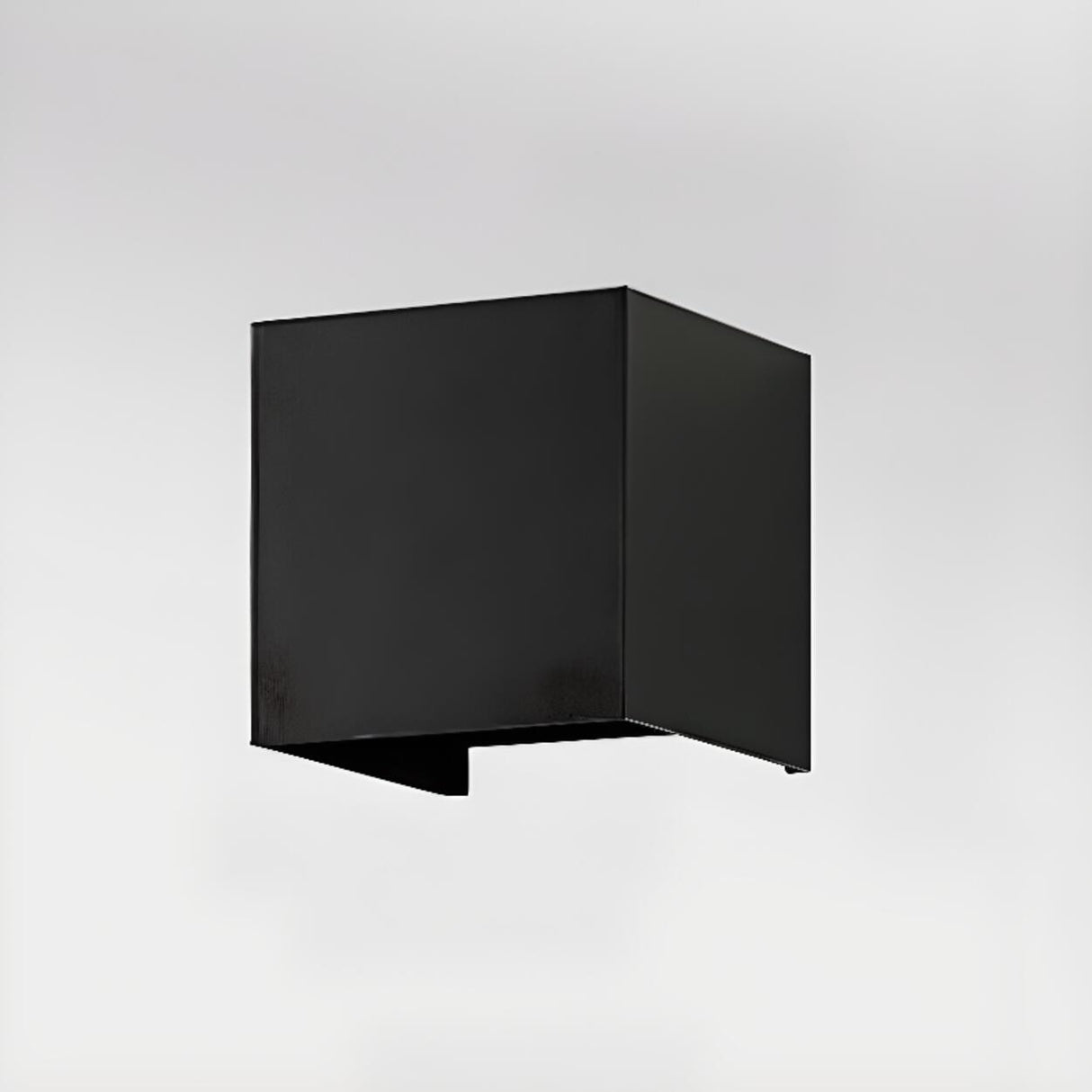 Modern Black Cube Outdoor Up Down Wall Sconce Image - 12