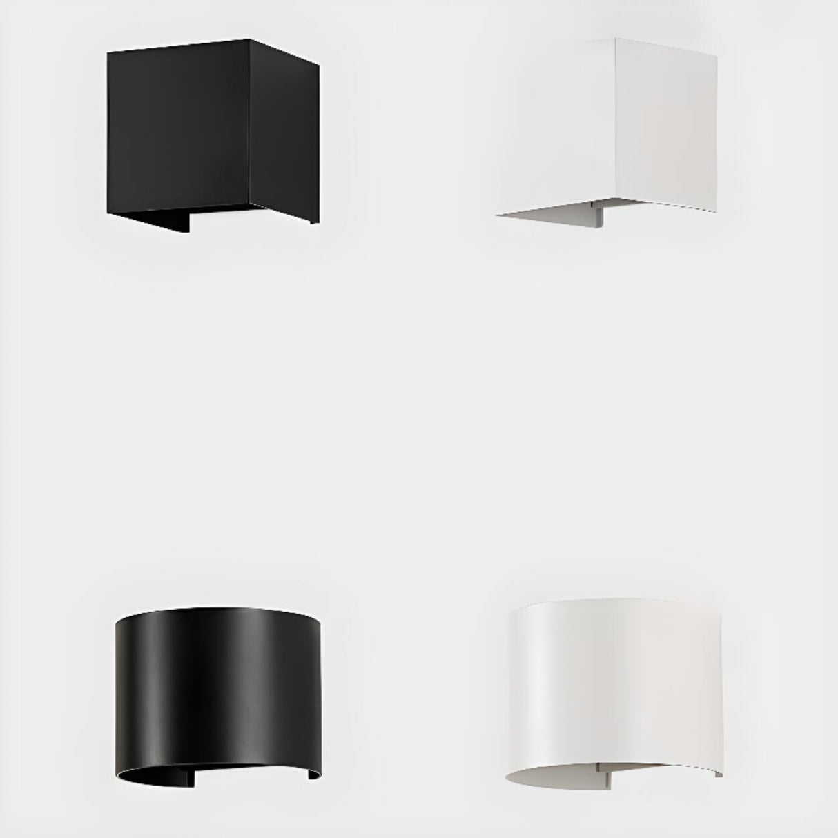 Modern Black Cube Outdoor Up Down Wall Sconce Image - 13