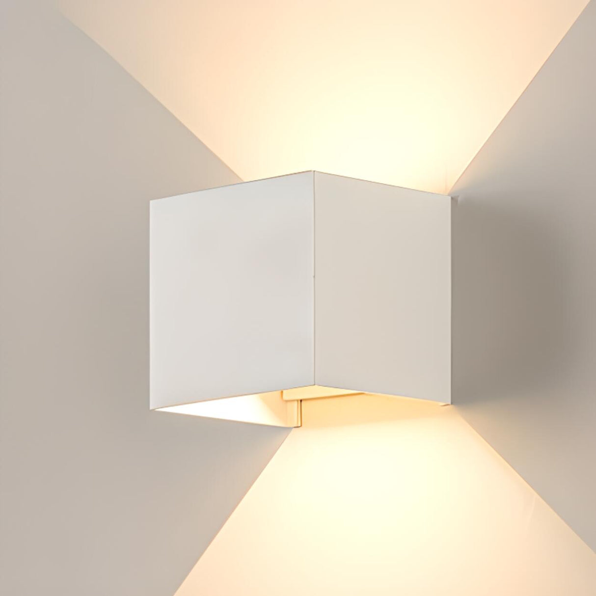 Modern Black Cube Outdoor Up Down Wall Sconce Image - 14