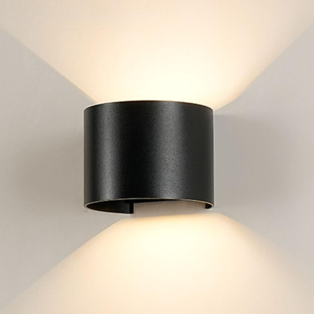 Modern Black Cube Outdoor Up Down Wall Sconce Image - 15