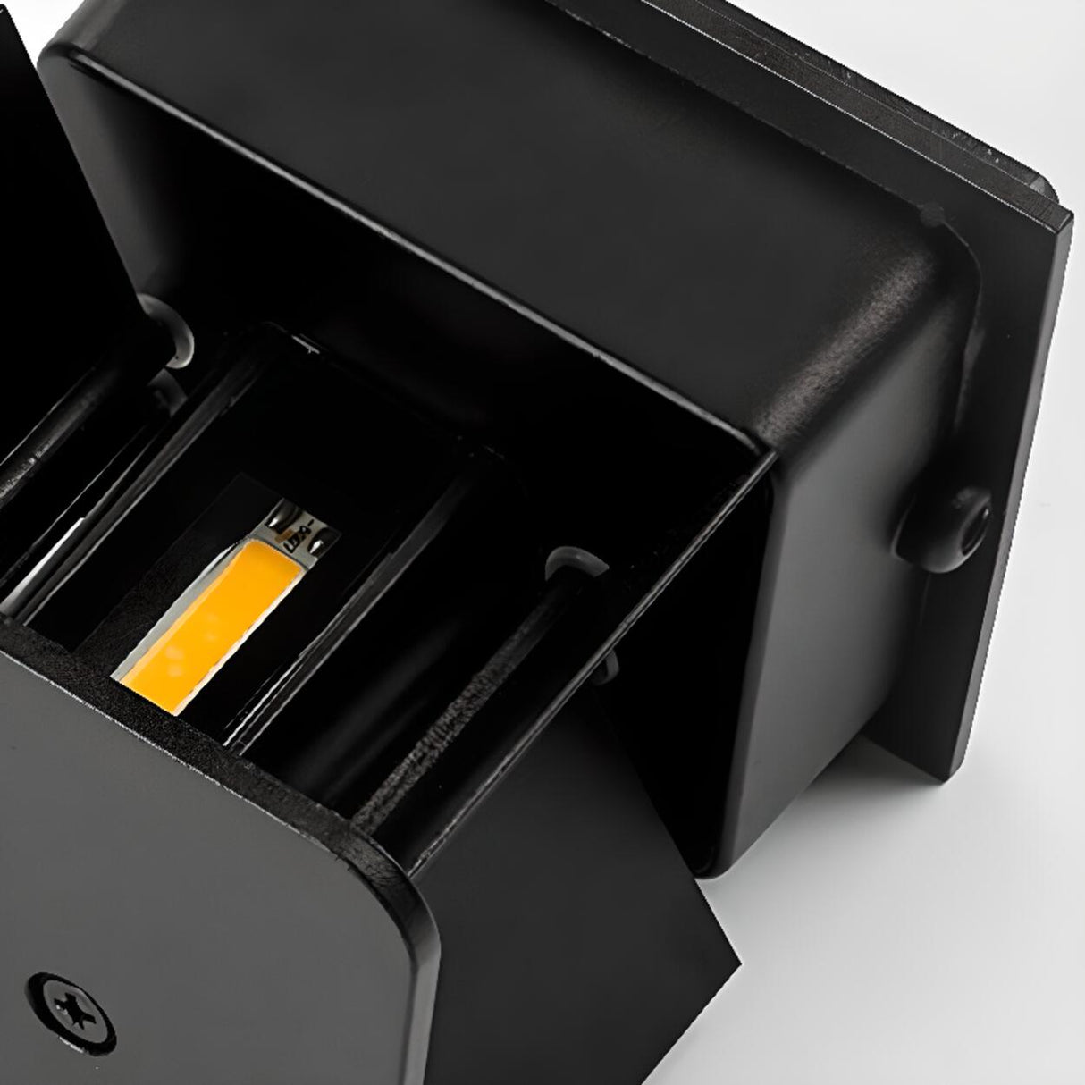 Modern Black Cube Outdoor Up Down Wall Sconce Image - 17