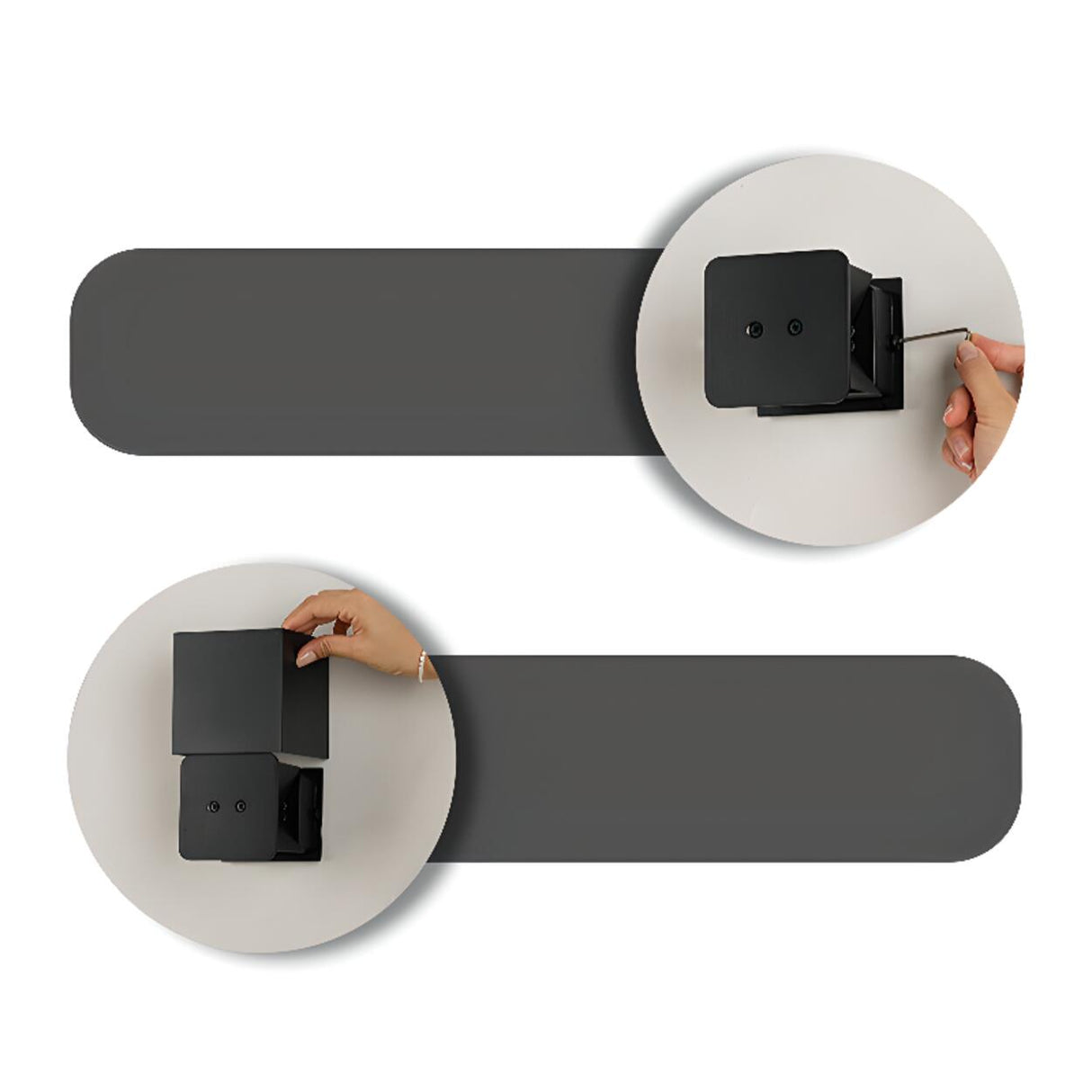 Modern Black Cube Outdoor Up Down Wall Sconce Image - 20