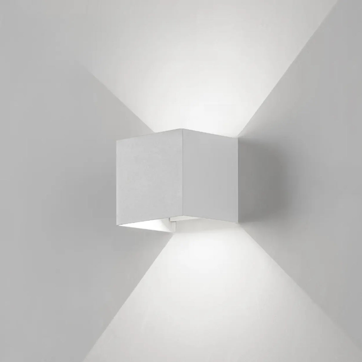 Modern Black Cube Outdoor Up Down Wall Sconce Image - 3