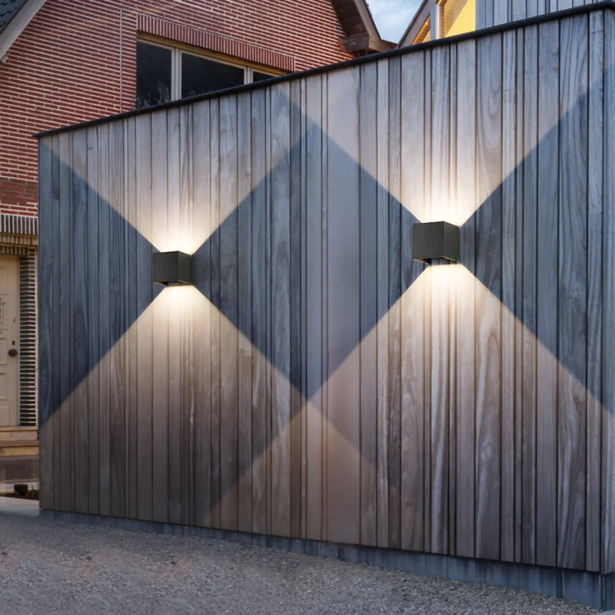 Modern Black Cube Outdoor Up Down Wall Sconce Image - 4