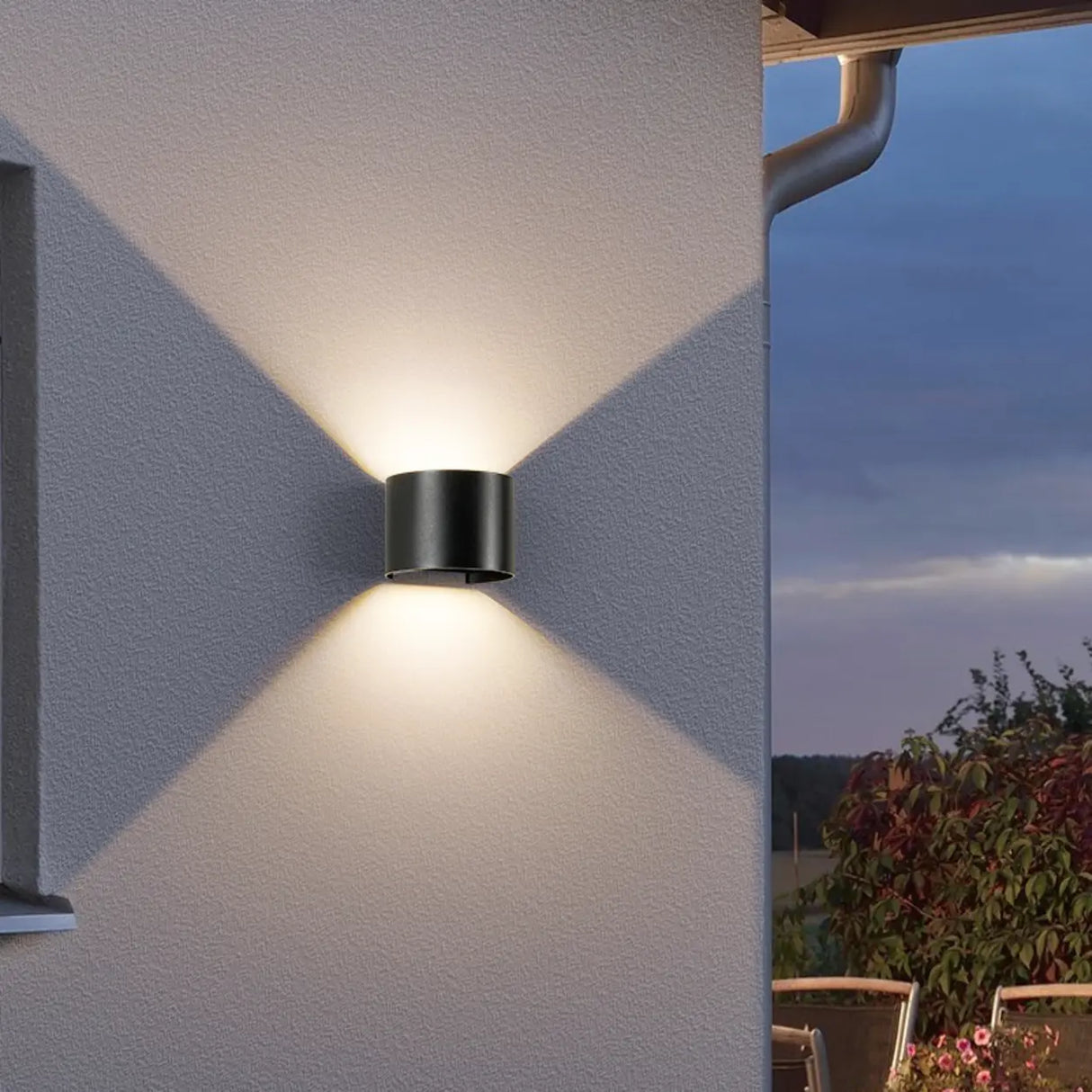 Modern Black Cube Outdoor Up Down Wall Sconce Image - 6