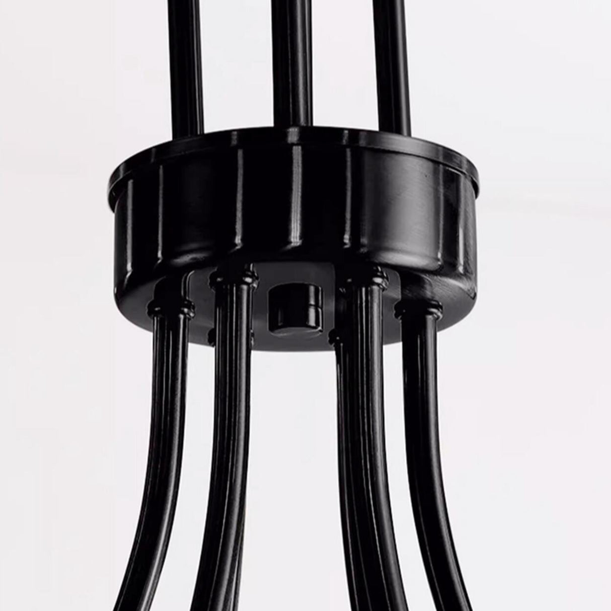 Modern Black Curved Arm Minimalist Chandelier Image - 7
