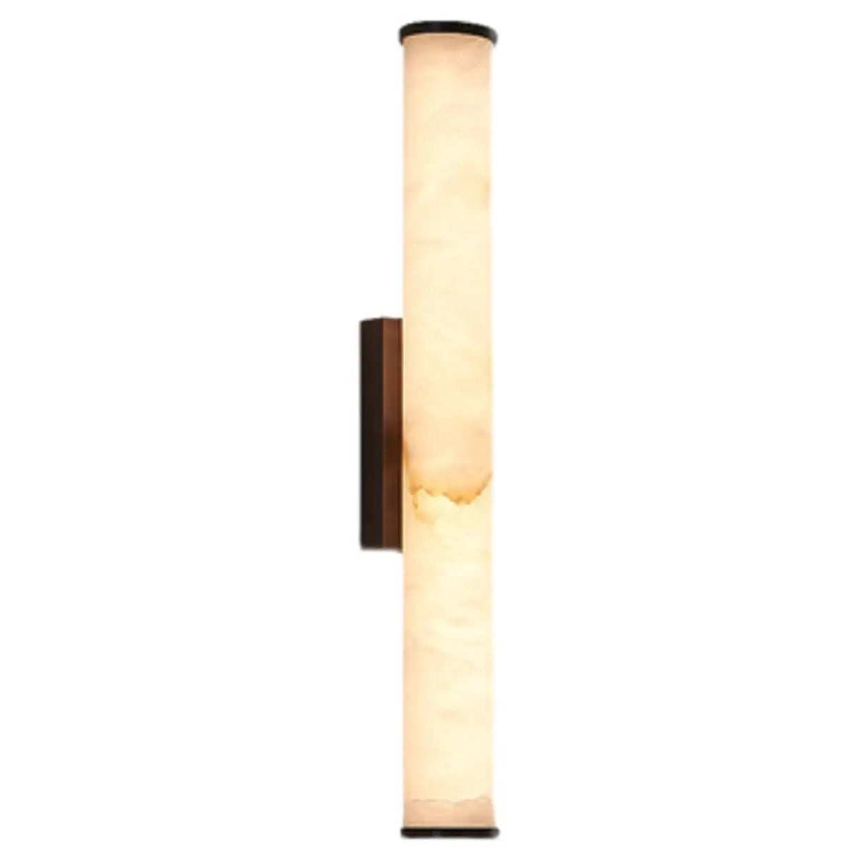 Modern Black Cylinder Alabaster LED Wall Sconce Image - 5