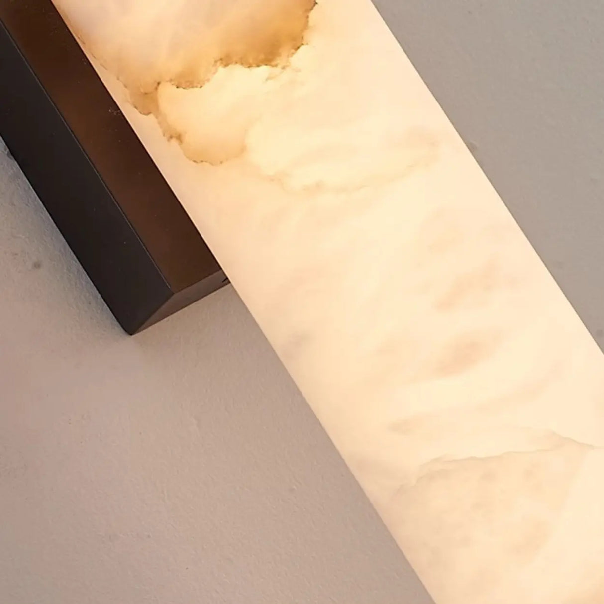 Modern Black Cylinder Alabaster LED Wall Sconce Image - 8