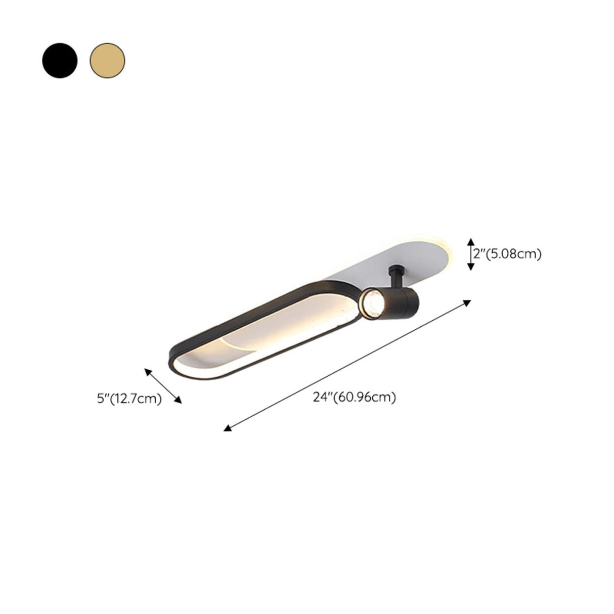 Modern Black Geometric Round LED Flush Mount Light