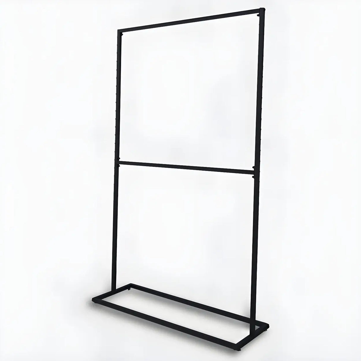 Modern Black Metal Coat Rack Stand with Dual Lever Bars Image - 10