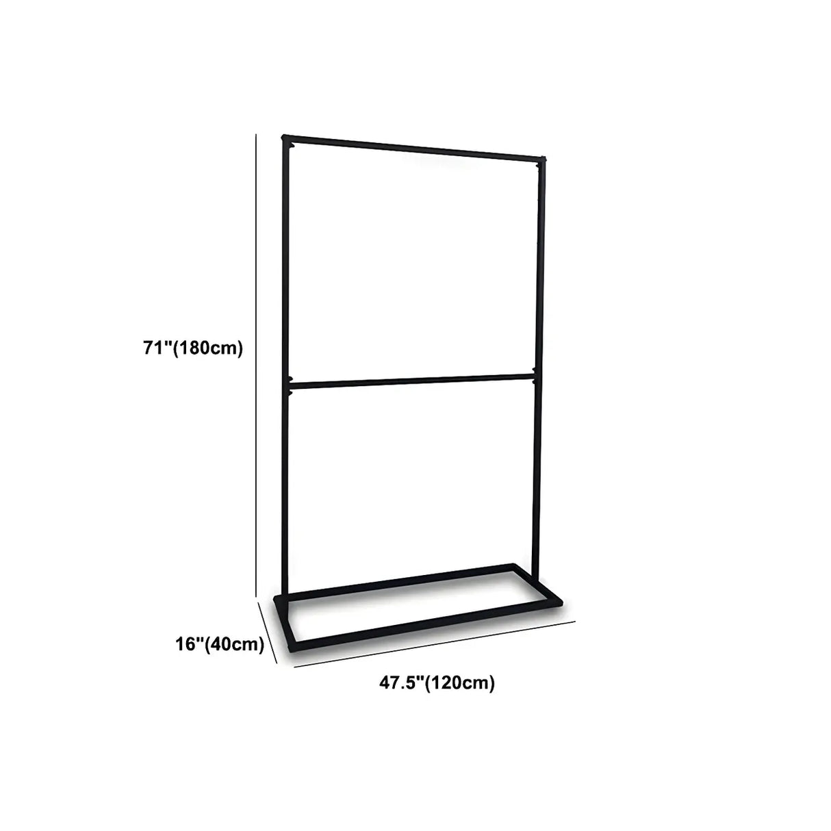 Modern Black Metal Coat Rack Stand with Dual Lever Bars Image - 18