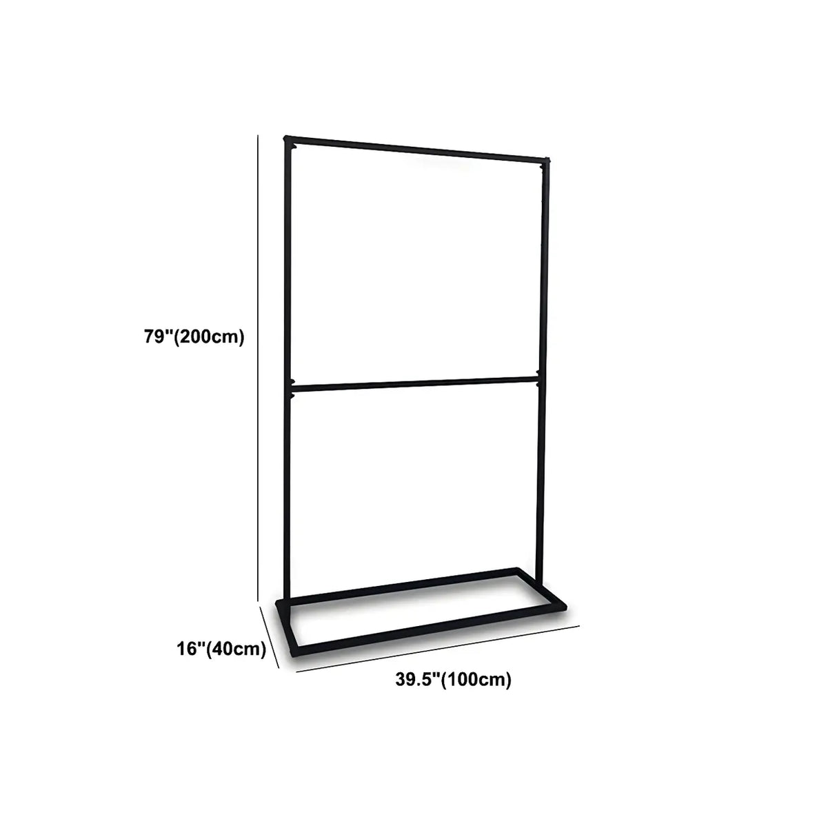 Modern Black Metal Coat Rack Stand with Dual Lever Bars Image - 22