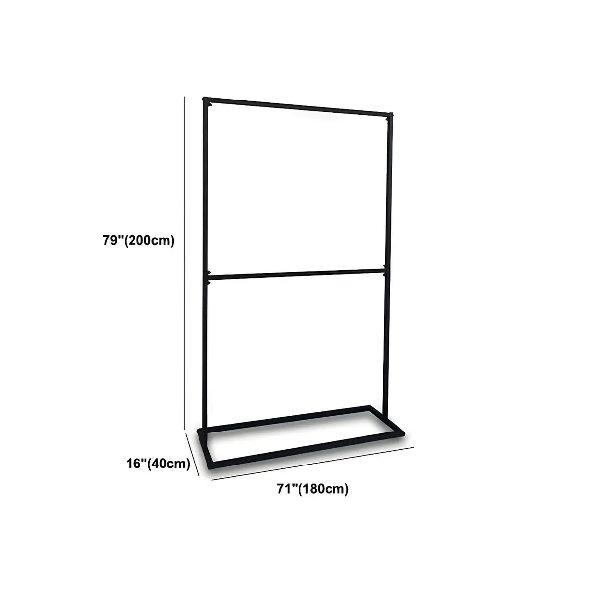 Modern Black Metal Coat Rack Stand with Dual Lever Bars Image - 25