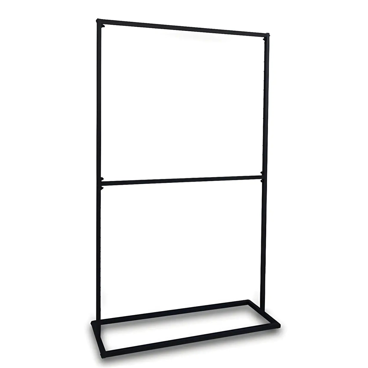 Modern Black Metal Coat Rack Stand with Dual Lever Bars Image - 5