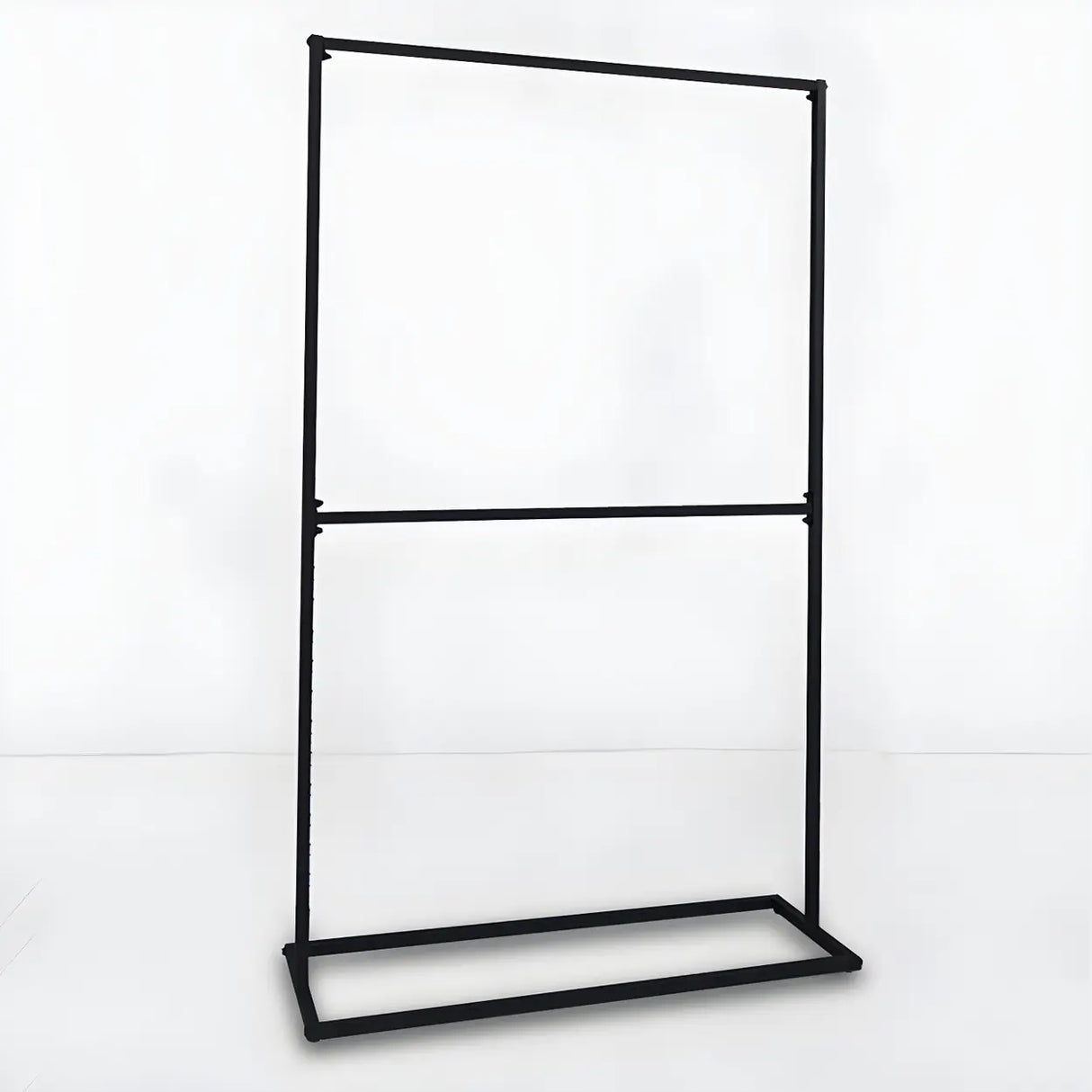 Modern Black Metal Coat Rack Stand with Dual Lever Bars Image - 9