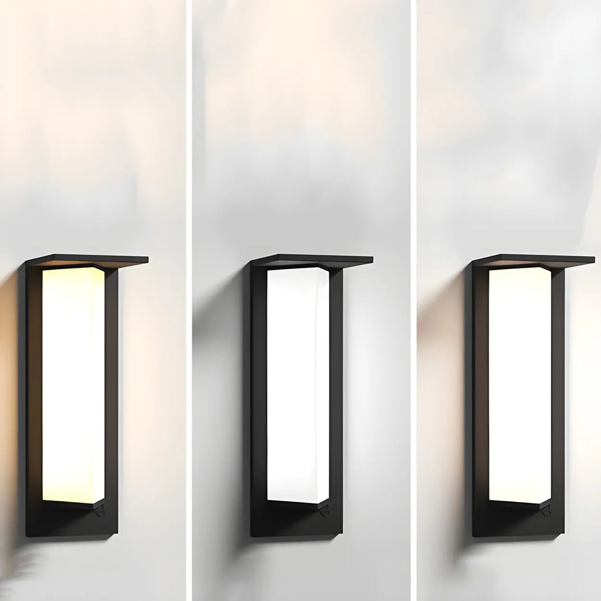 Modern Black Metal Geometric Outdoor LED Wall Light Image - 12