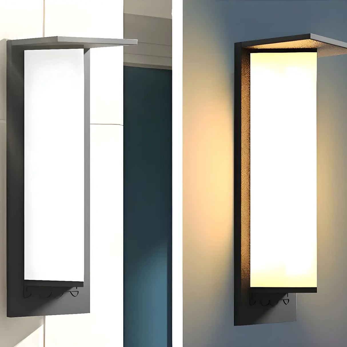 Modern Black Metal Geometric Outdoor LED Wall Light Image - 13