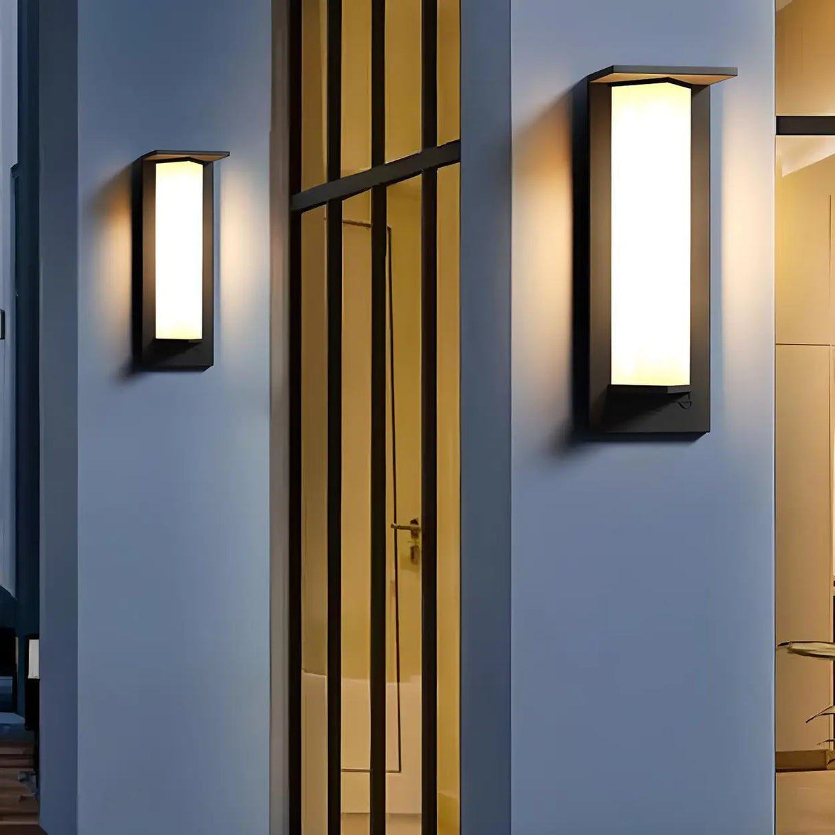 Modern Black Metal Geometric Outdoor LED Wall Light Image - 5