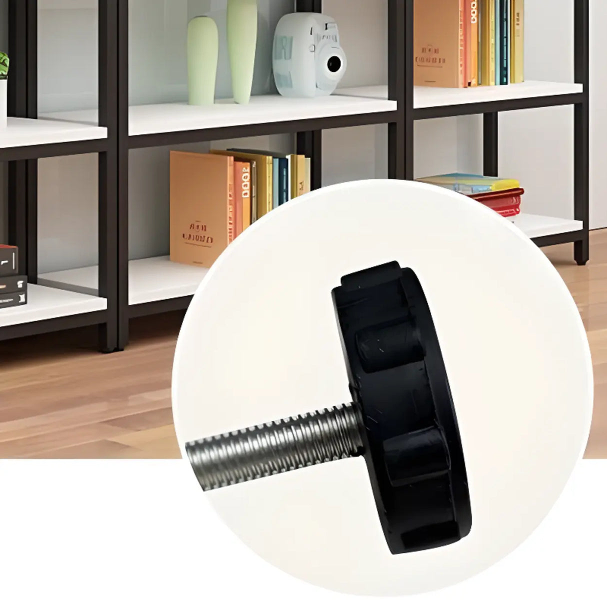 Modern Black Metal Multifunctional Display Bookshelf Image - 10