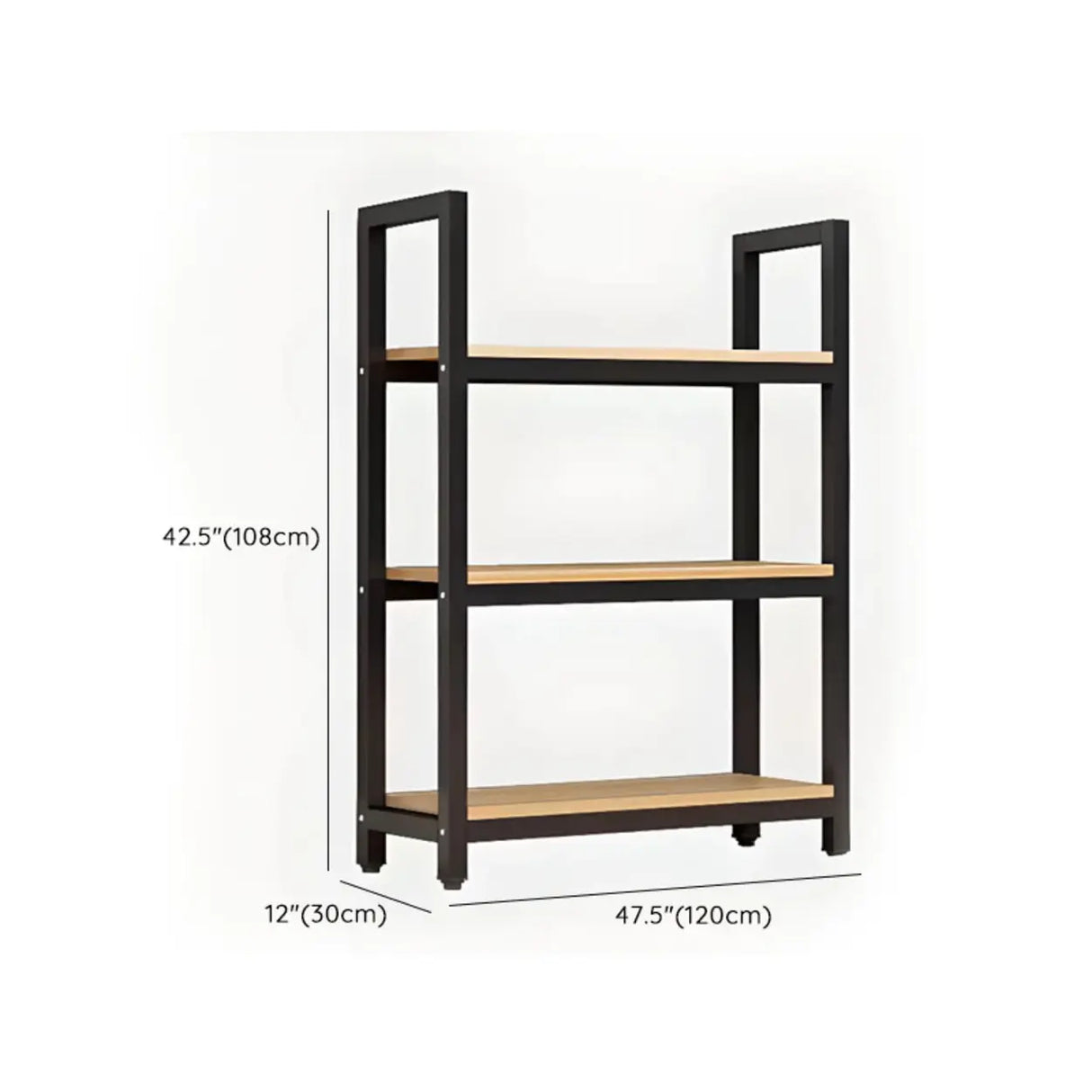Modern Black Metal Multifunctional Display Bookshelf