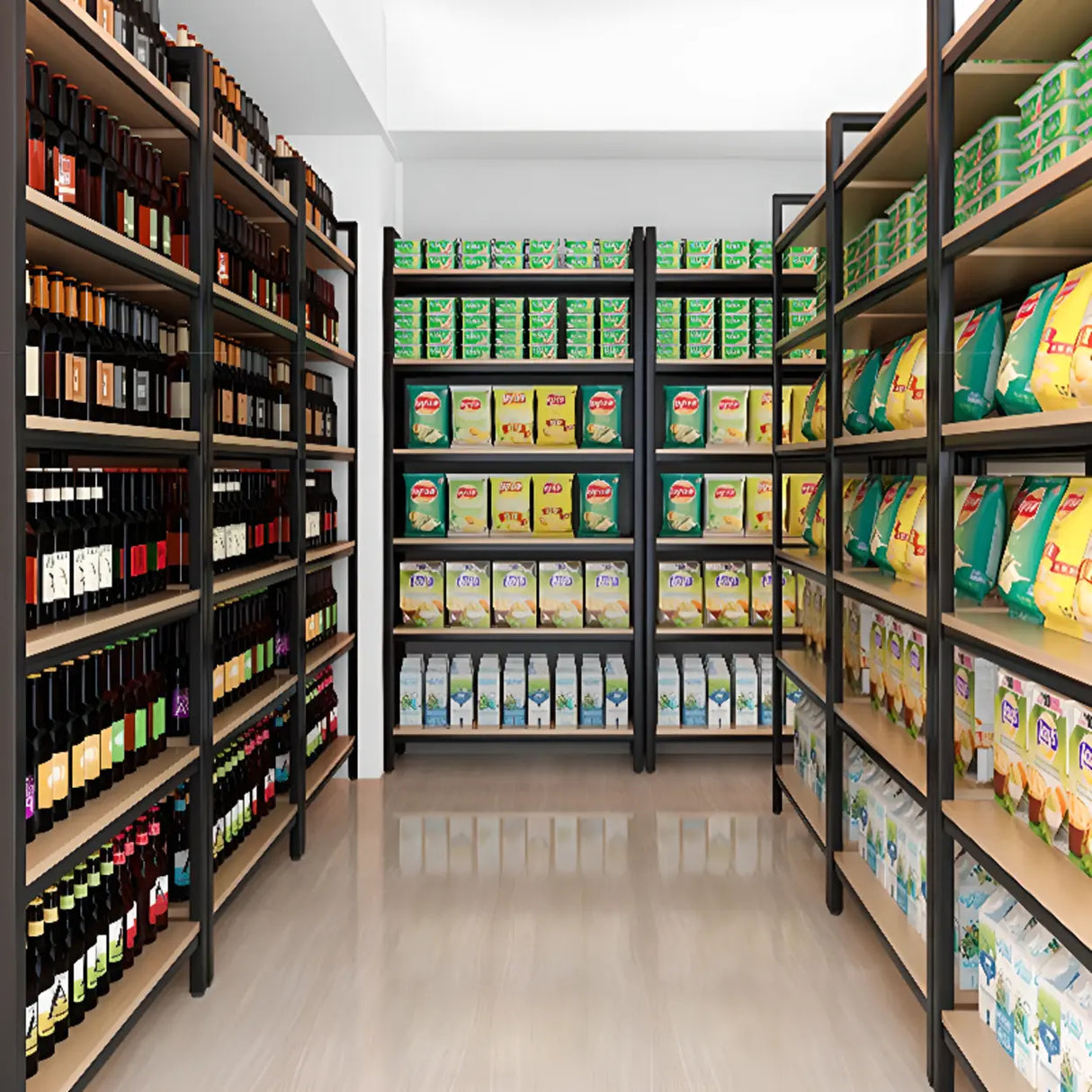 Modern Black Metal Multifunctional Display Bookshelf Image - 8