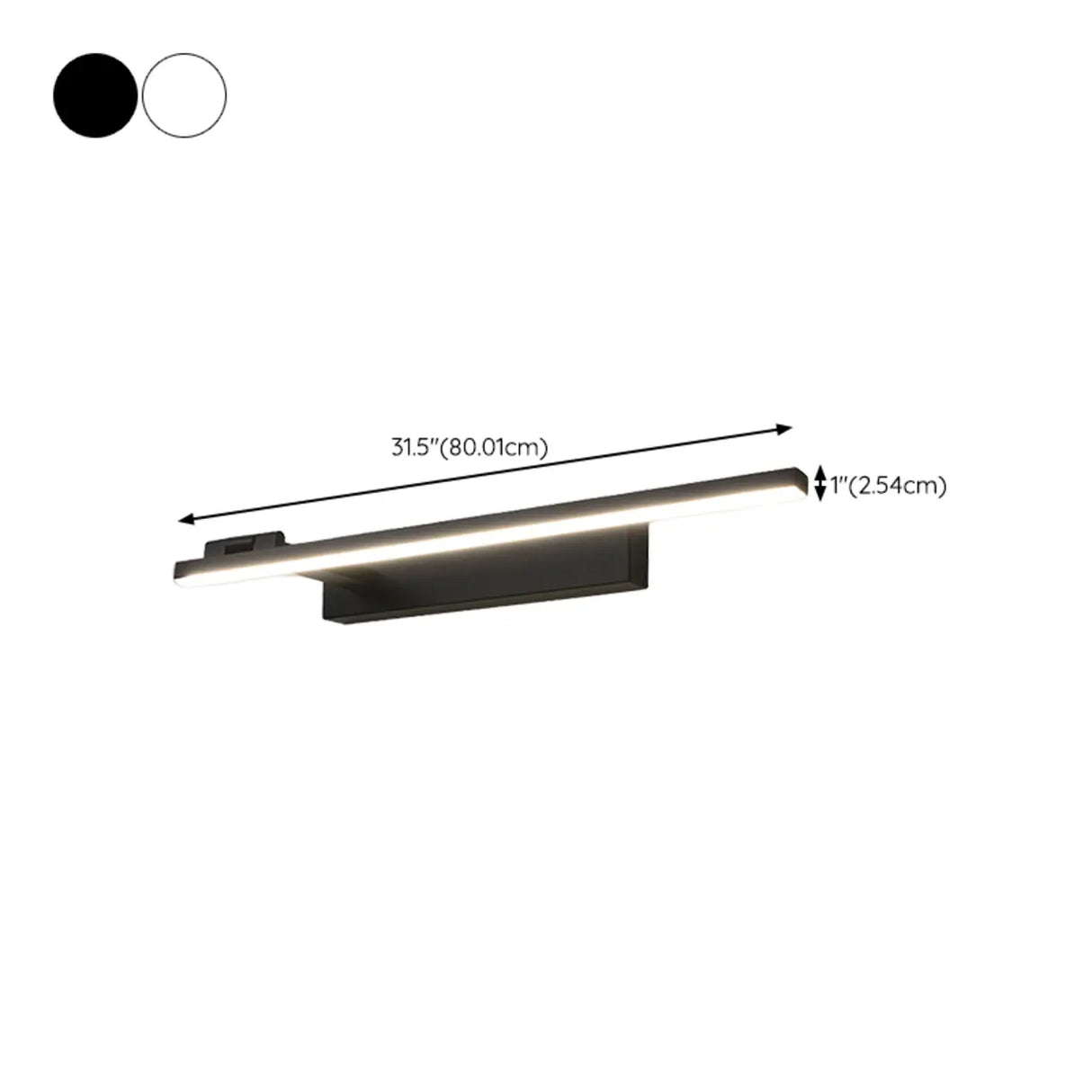 Modern Black Rectangular Bathroom Vanity Light Image - 17