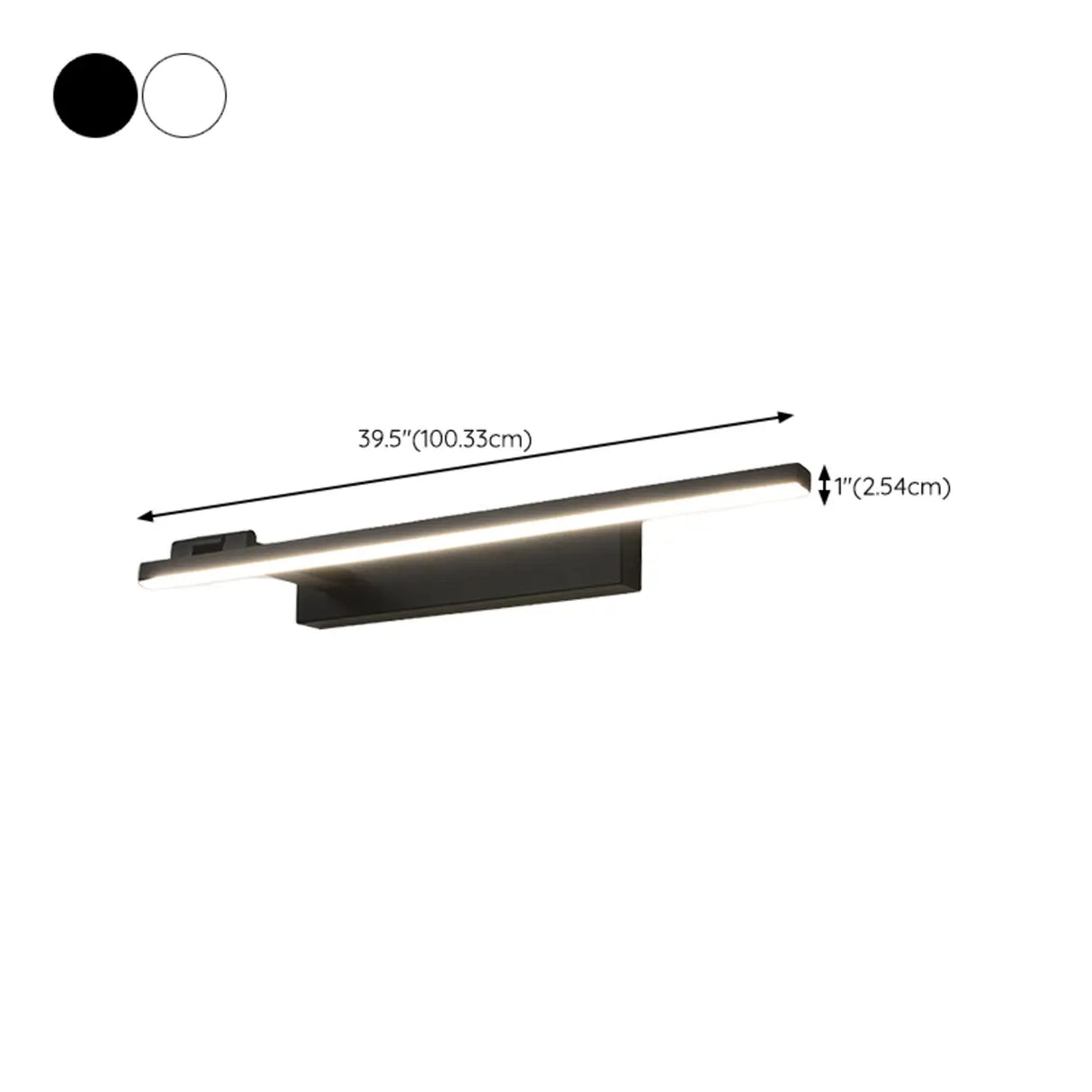 Modern Black Rectangular Bathroom Vanity Light Image - 18