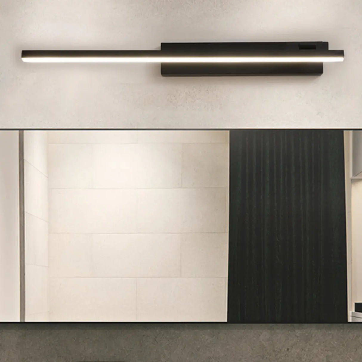 Modern Black Rectangular Bathroom Vanity Light Image - 4