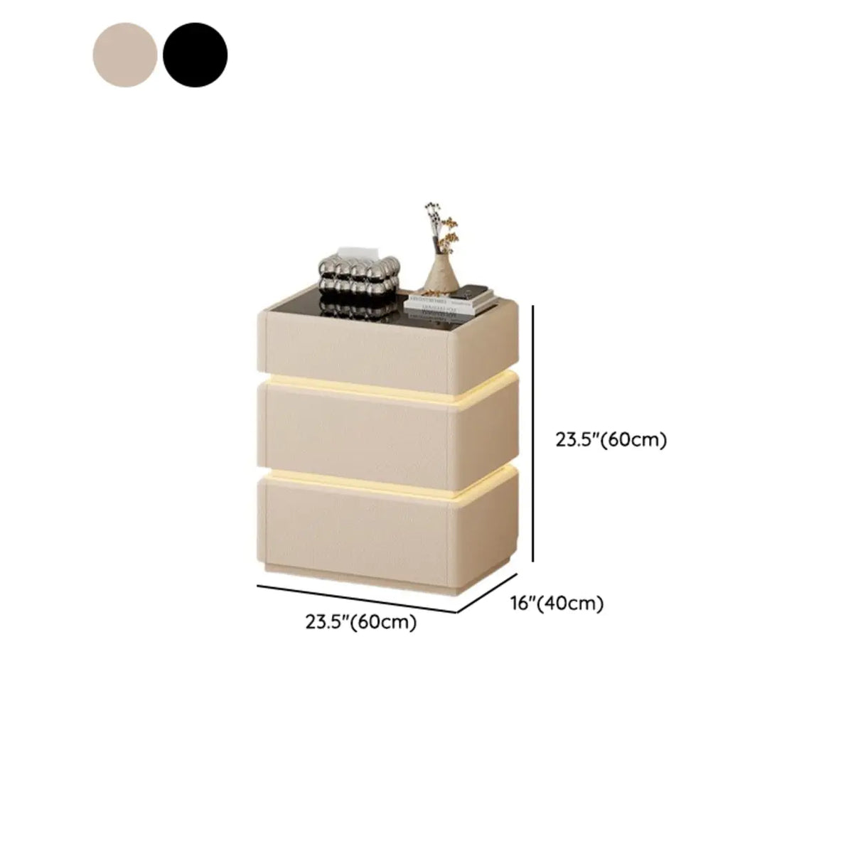 Modern Black TV Stand with LED Lighting and Drawers