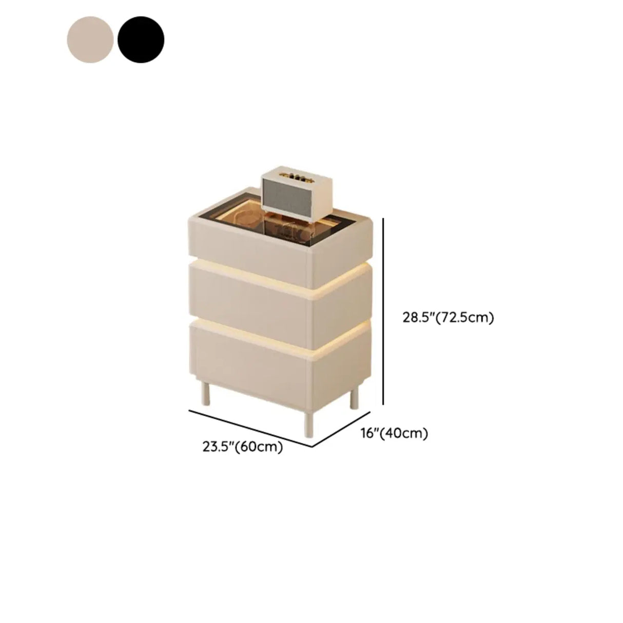 Modern Black TV Stand with LED Lighting and Drawers Image - 32