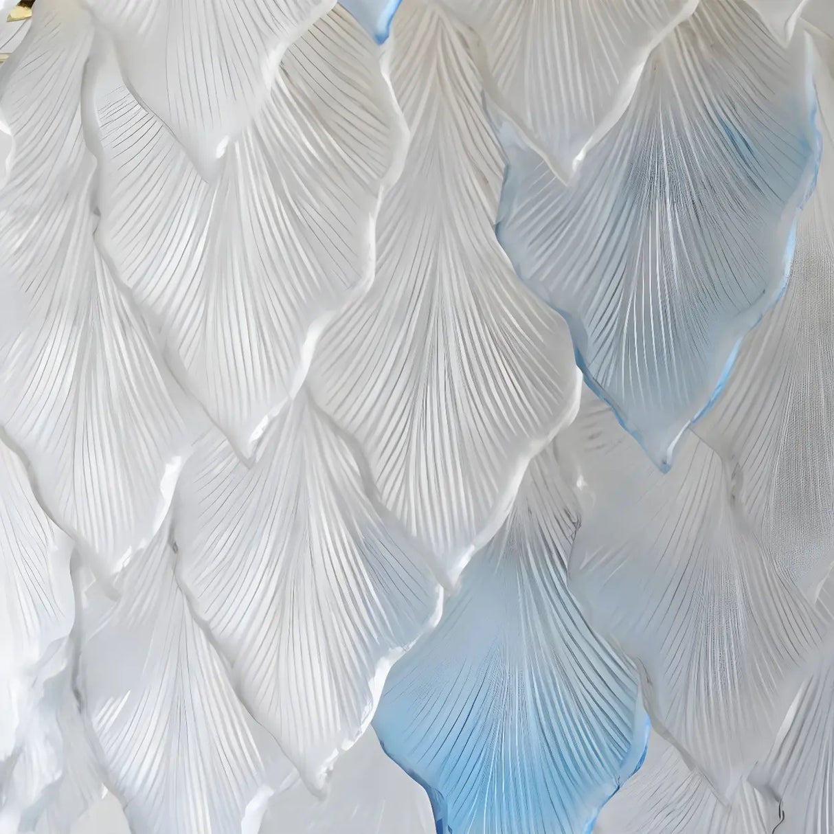 Modern Blue Leaf Glass Chandelier for Living Room Image - 12