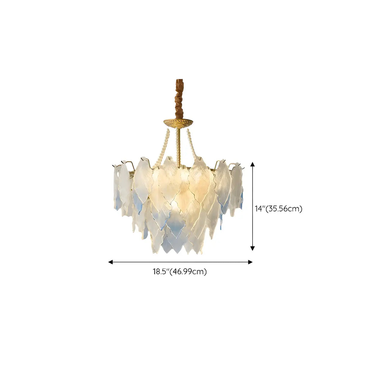 Modern Blue Leaf Glass Chandelier for Living Room Image - 14