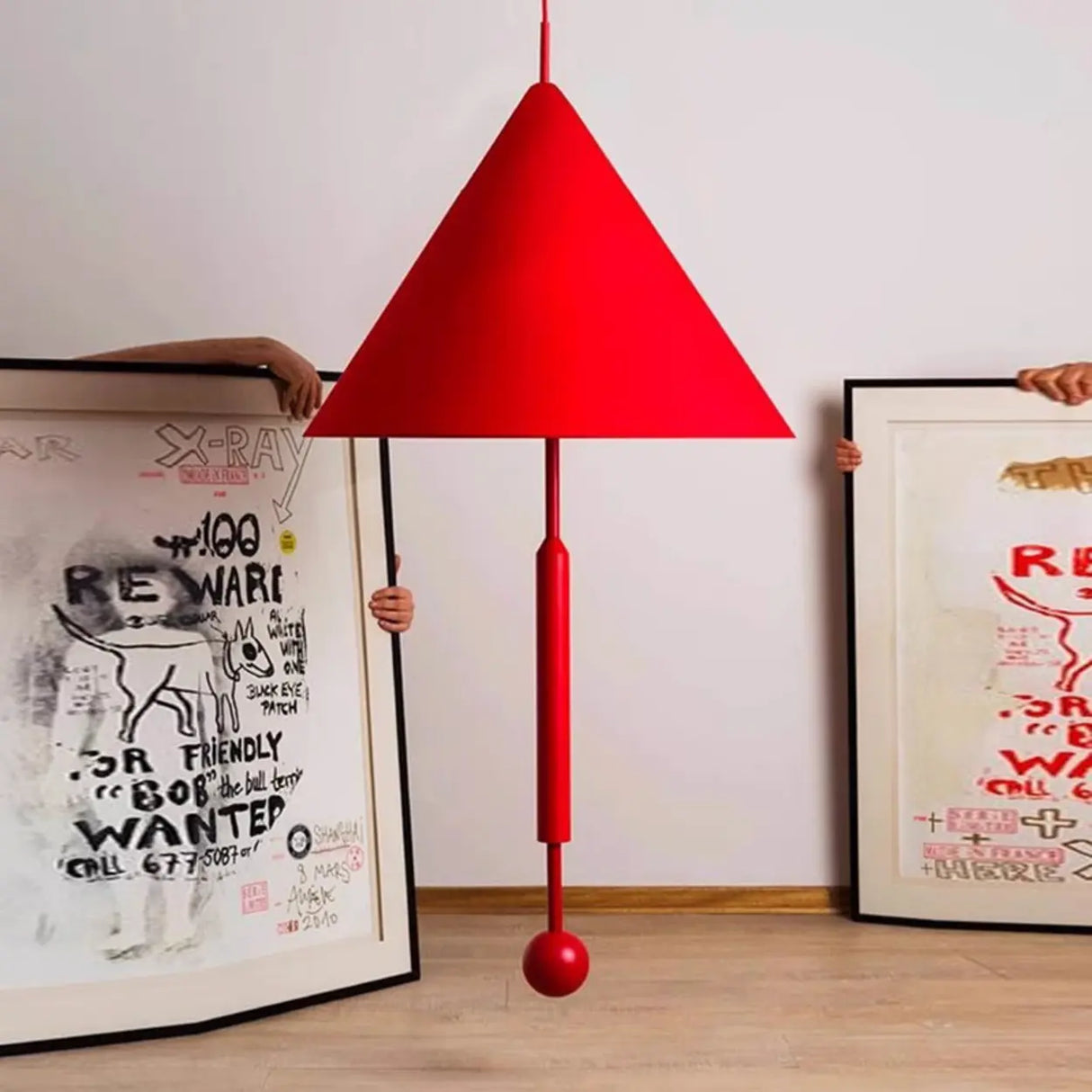 Modern Blue Metal Cone Geometric Bedroom Pendant Light Image - 2