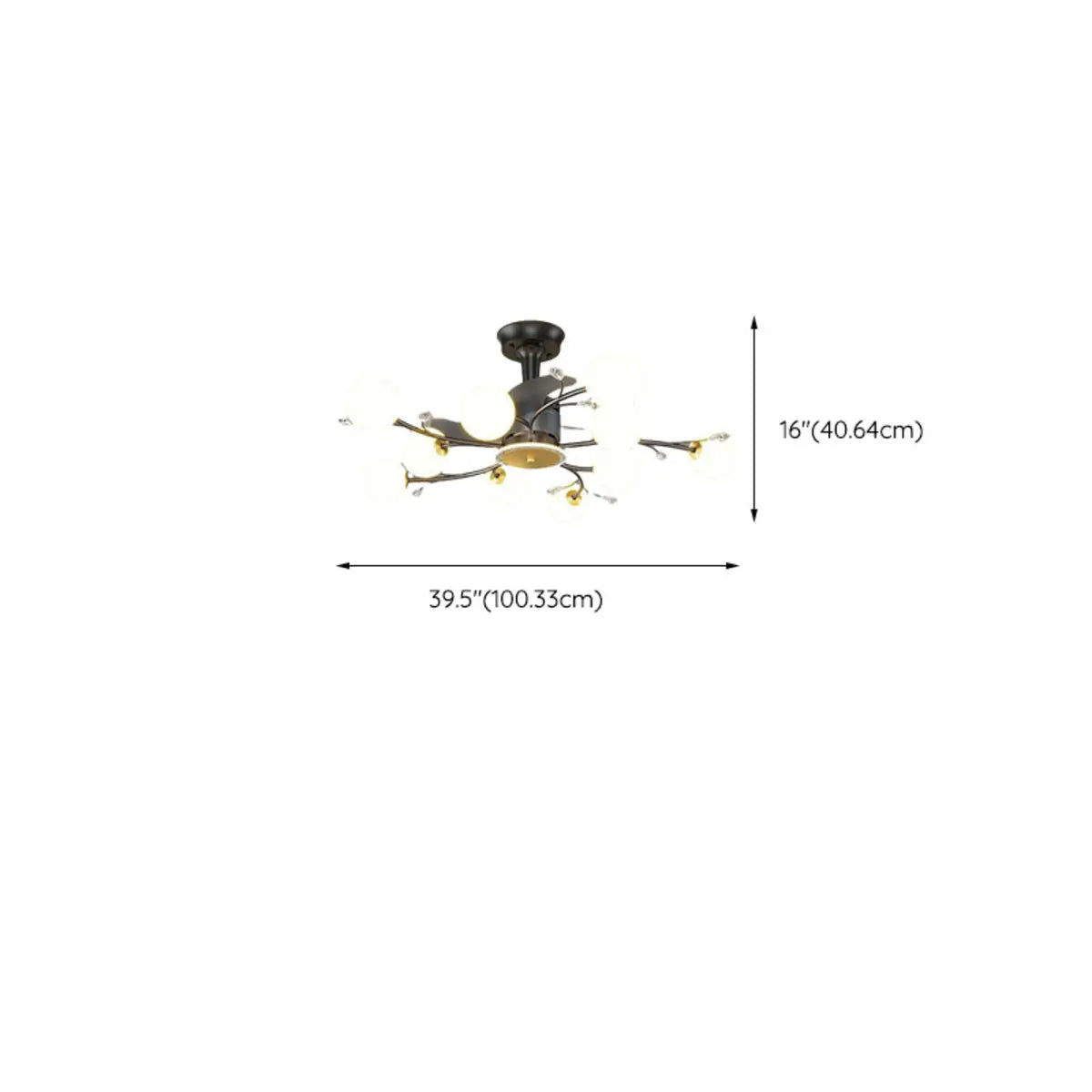 Artistic Elegant Branch Ball Shade Ceiling Fan Light