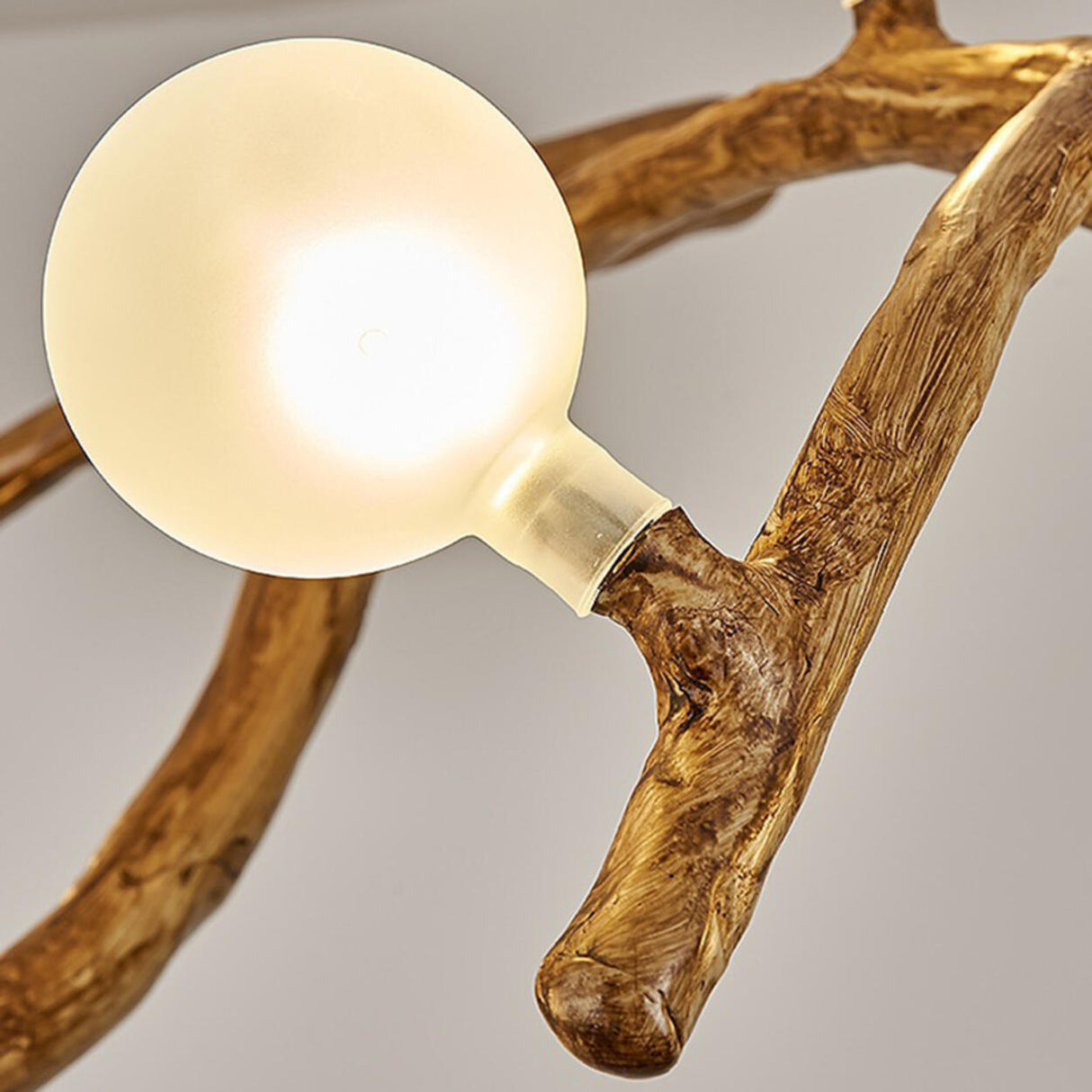 Modern Branch Shape White Globe Glass Chandelier Image - 14