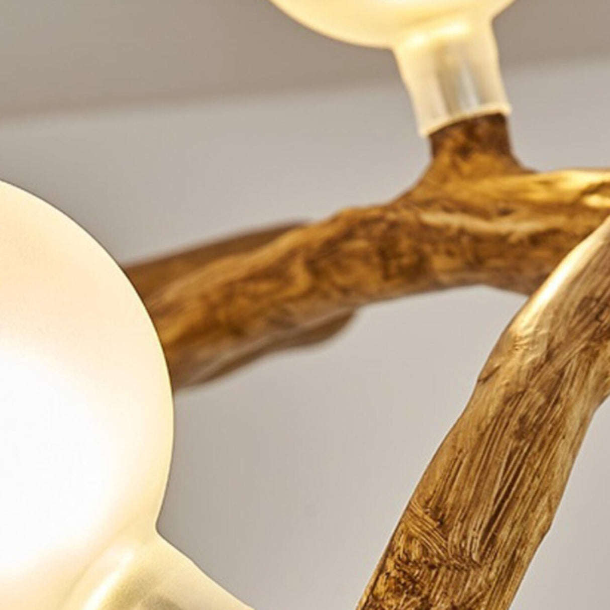 Modern Branch Shape White Globe Glass Chandelier Image - 15