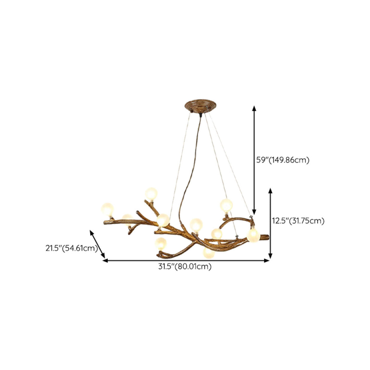 Modern Branch Shape White Globe Glass Chandelier Image - 21